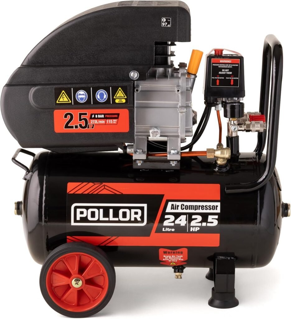 24L Air Compressor 9.6 CFM 2.5HP Bar 115psi Direct Drive Litre Tank (24L)