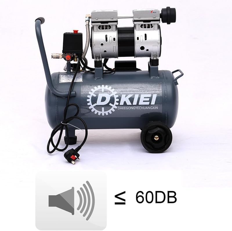 25L Air Compressor, Oil Free, 8CFM/115psi, Electric 2.5HP 230v Direct Drive, Low Noise Air Compressor for Tire Pumping, Car Grooming, Home Spray-Painting, Nailing, Year Warranty, Grey