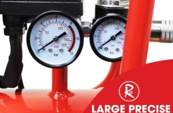 RocwooD Air Compressor Electric 24L Litre 1HP 750w Silent Portable Oil Free 8bar 116psi 5CFM 5 Piece Accessories Kit Workshop Garage 230v 3 Pin 13amp UK Plug Red Low Noise 21kg Review (2026)