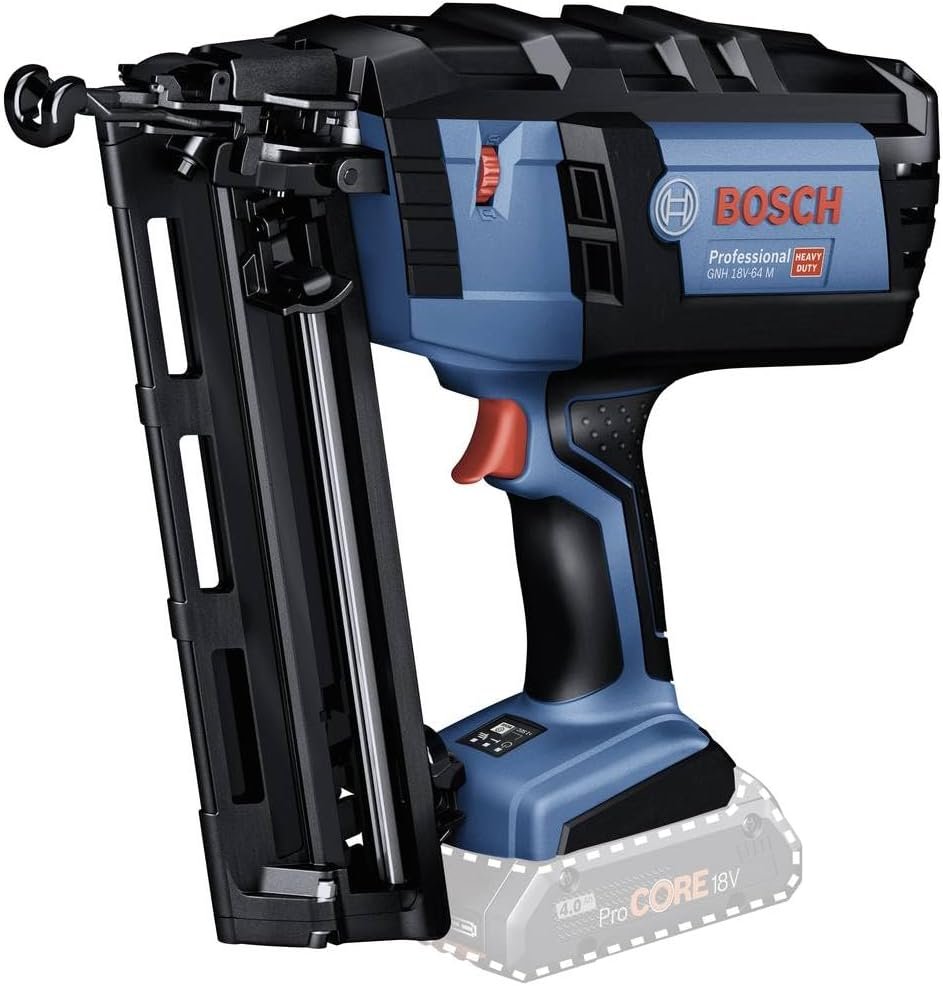 Bosch Professional 18V System Cordless Nailer GNH 18V-64 M (max. Nail Dia. 1.6 mm, Nail Length mm, Without Battery/Charger) Bosch Professional 18V System Cordless Nailer GNH 18V-64 M (max. Nail Dia. 1.6 mm, Nail Length mm, Without Battery/Charger)