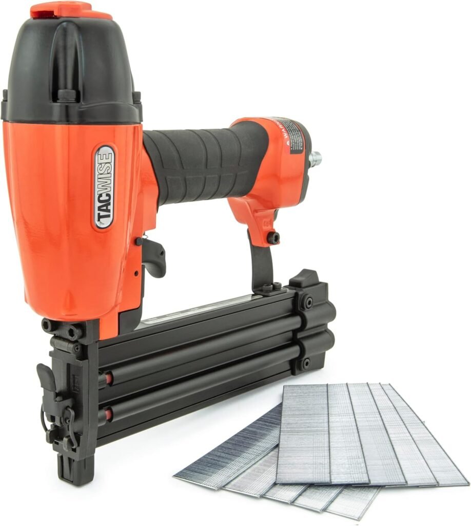TACWISE DGN50V Air Brad Nail Gun with Nails, Uses Type (18G) Nails, 20-50mm, Orange | Bundle, Includes x 18G / mm Brad Nails, Uses Type (18G) 20-50mm Nails