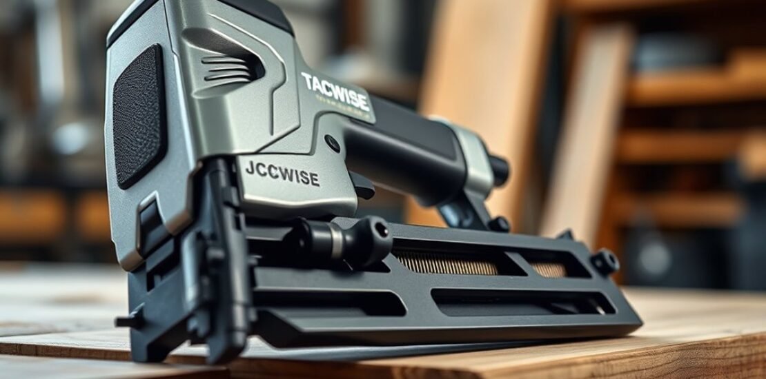 TACWISE JCN90V Air Coil Nail Gun, Uses Flat Top Coil Nails, 50-90 Mm
